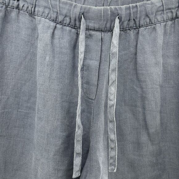 Pure J. Jill LP Petite Pants Garment Dyed Linen Crop Cropped Pockets Drawstring - Picture 5 of 15
